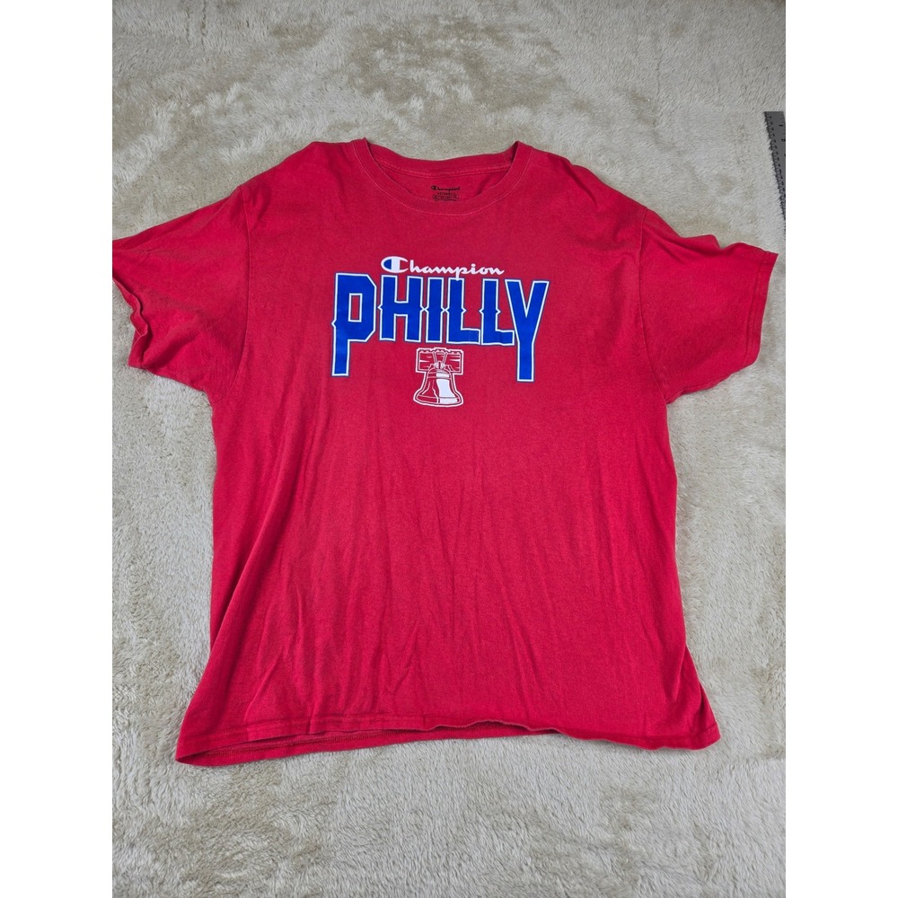 Champion Red Philly Liberty Bell Graphic T Shirt Men's Size XL‎